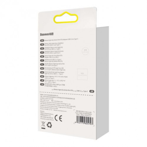 Baseus Converter Ingenuity Series Mini OTG Adaptor USB-A 3.1 Male to Type-C Female Black (ZJJQ000101) DA282273-015