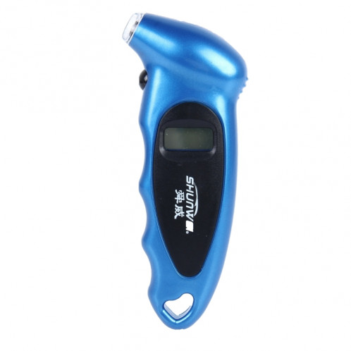 SHUNWEI SD-2802 Jauge de pression numérique des pneus 150 PSI 4 Réglages pour vélo de camion de voiture avec rétro-éclairage LCD et antidérapant (bleu) SS044L-07