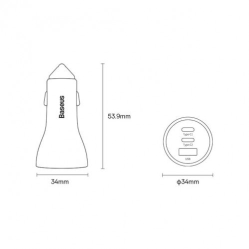 Baseus Car Charger Golden Contactor Pro C+C+U 65W Blue (CGJP010003) DA1097821-021