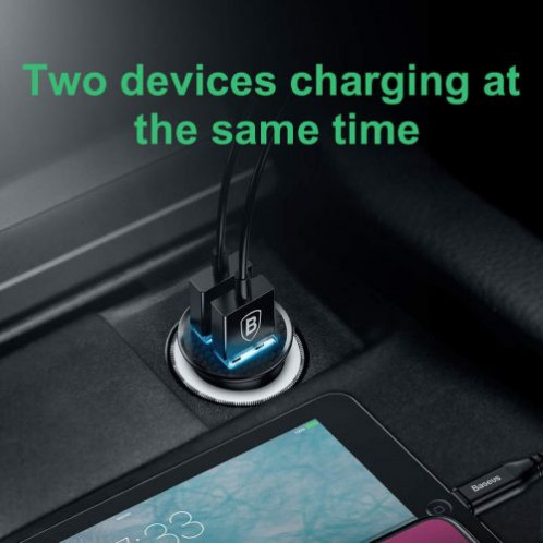 Baseus Car Charger Circular Plastic A+A Dual Quick Charge 3.0 30W Black (CCALL-YD01) DA547606-010