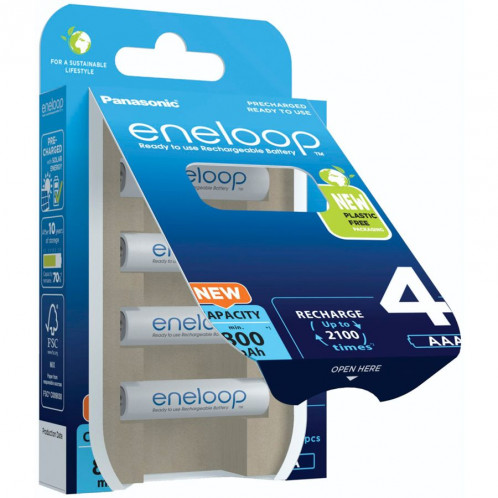 1x4 Panasonic Eneloop Micro AAA 800mAh BK-4MCDE/4BE 762582-04