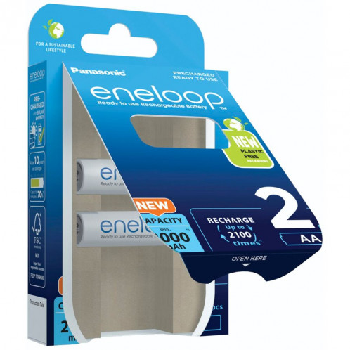 1x2 Panasonic Eneloop Mignon AA 2000mAh Ni-MH BK-3MCDE/2BE 762596-03