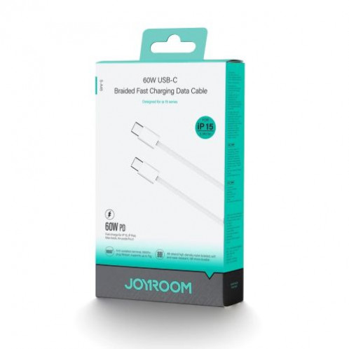 Joyroom Ben Series Cable Type-C to Type-C, 480mb/s, 60W, 1m, White (S-A45) DO152923-02