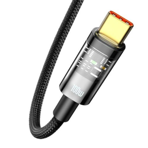 Baseus Type-C Explorer Series Auto Power-Off Fast Charging Data Cable 100W, 1m Black (CATS000201) DA522524-011