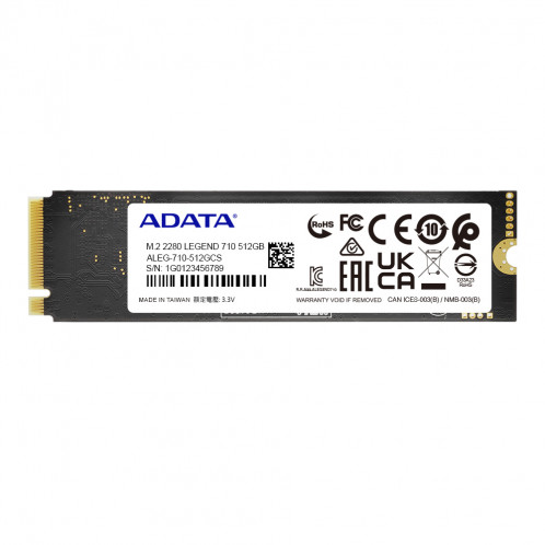 ADATA SSD LEGEND 710 512GB M.2 PCIe Gen.3x4 R/W 2400/1600 887224-014