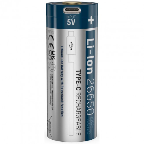 Ansmann Li-Ion 26650 5100mAh 3,6V prise micro-USB 1307-0012 777233-05