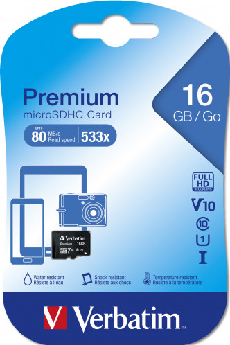 Verbatim microSDHC 16GB Class 10 UHS-I 753865-06