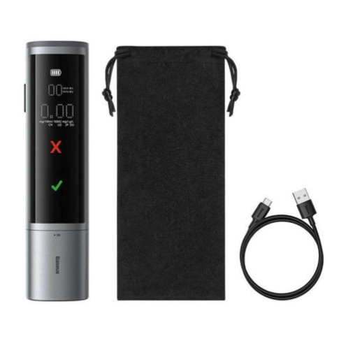 Baseus Alcohol Breathalyser SafeJourney Pro Series, PD 5V, 470 mAh, (with USB TYPE-C 1m cable), Gray (CRCX060014) DA5281946-08