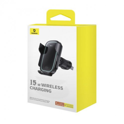 Baseus Car Charger Milky Way Pro Series Inductive 15W holder for Air Vent, Black (C40357000111-00) DA1957936-02