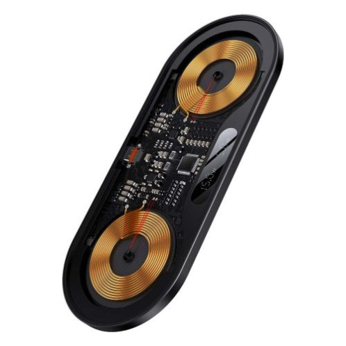 Baseus Wireless Charger Digital LED Display, Dual charging platform, with Type-C cable, 20W, Black (WXSX010101) DA1599411-012