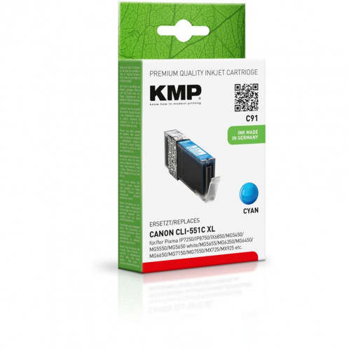 KMP C91 cyan compatible avec Canon CLI-551 C XL 769986-03