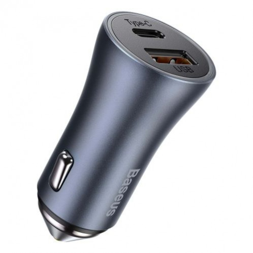 Baseus Car Charger Golden Contactor Pro Dual Quick Charger U+C, PD 3.0, QC 4+, SCP FCP AFC (with USB Type C 1m cable) Gray (TZCCJD-0G) DA768136-016