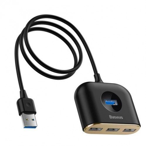 Baseus HUB Square round 4in1 USB Adapter USB3.0*1 + USB2.0*3 1m Black (CAHUB-AY01) DA54697-08
