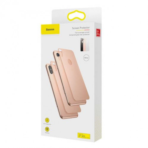 Baseus iPhone Xr 0.3 mm Full coverage curved T-Glass rear Protector Black (SGAPIPH61-BM01) DA012996-09