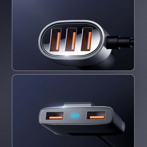 Joyroom Car Charger 5-in-1, U+U+U+U+U 31W, Black (JR-CL03) DO475283-013