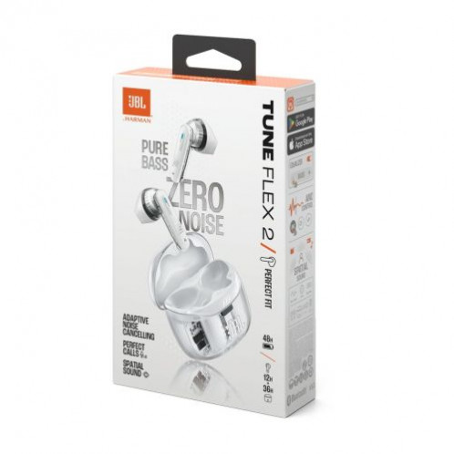 JBL Tune Flex 2 Ghost Edition TWS Bluetooth Wireless In-Ear Earphone Ghost White EU DB6700482-02