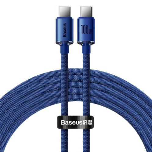 Baseus Type-C Type-C Crystal Shine series fast charging data cable, 100W, 2m, Blue (CAJY000703) DA371155-013