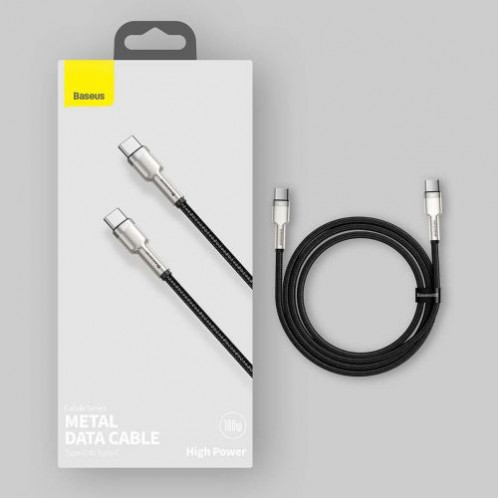 Baseus Type-C Type-C Cable Cafule Series Metal Fast charge/data 100W (20V/5A) 1m Black (CATJK-C01) DA380706-09