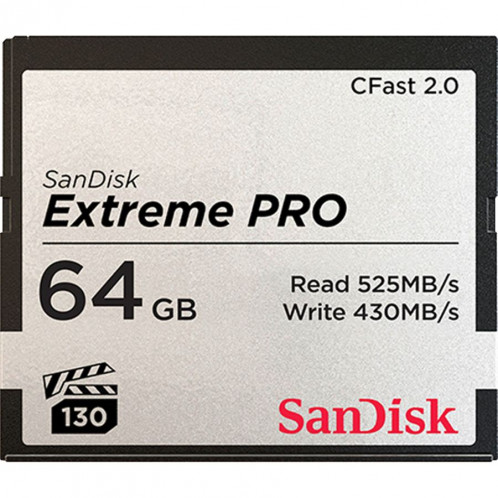 SanDisk CFAST 2.0 VPG130 64GB Extreme Pro SDCFSP-064G-G46D 723375-02