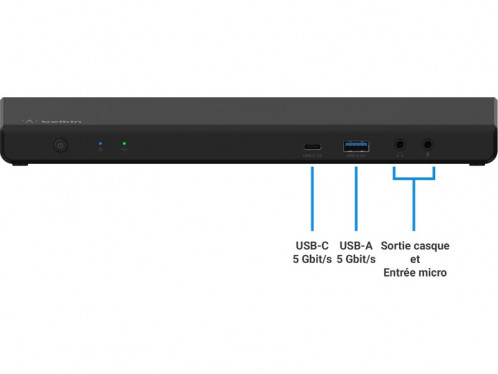 Belkin Station d'accueil USB-C DisplayLink pour 3 écrans (HDMI, DisplayPort) ACDBLK0018-04