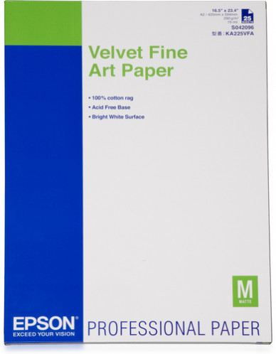 Epson Velvet Fine Art papier A2 25 feuilles, 260g S 042096 659890-04