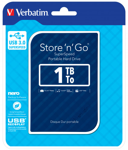 Verbatim Store n Go 2,5 1TB USB 3.0 bleu Gen 2 53200 192362-05