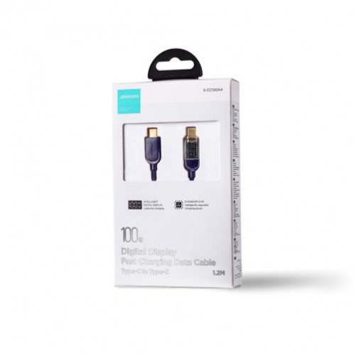 Joyroom Type-C Type-C Data Cable 100W, 1.2m with Digital Display Blue (S-CC100A4) DO582456-02