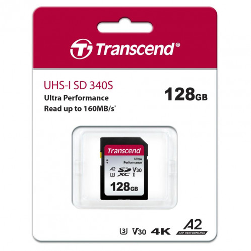 Transcend SDXC 340S 128GB Class 10 UHS-I U3 A2 V30 710936-02