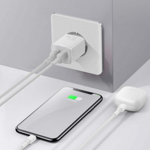 Baseus Travel Charger Compact wall Charger U+U, 10.5W EU White (CCXJ010202) DA390387-017
