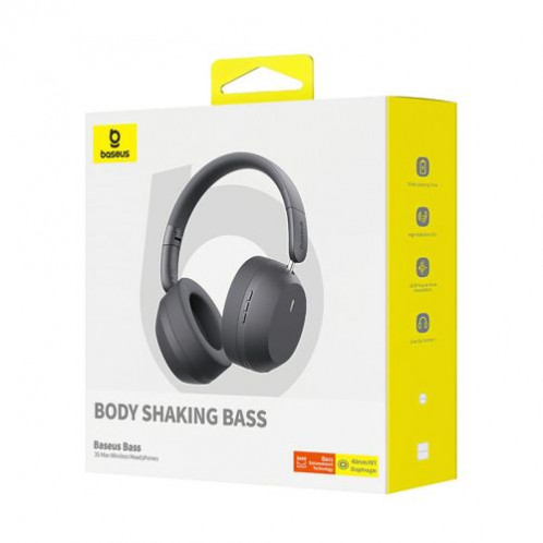 Baseus Headphone Bluetooth Bass 35 Max Wireless Headphones BT 5.3 with PNC, Gray(A00070800821-00) DA1925474-02