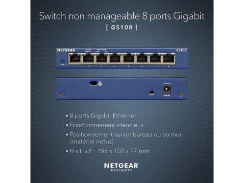Switch Ethernet NETGEAR GS108GE 8 ports SWINEG0013-03