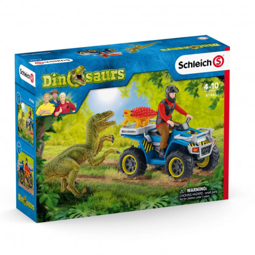 Schleich Dinosaures 41466 Fuite sur Squad face au vélocir. 533276-012