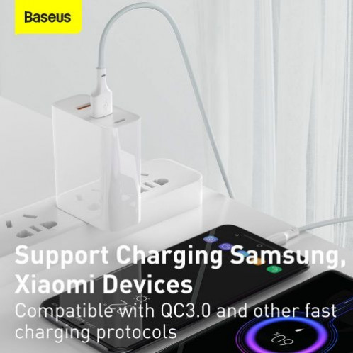 Baseus Type-C Simple Wisdom cable (2pcs/set) 5A 1.5m White (TZCATZJ-02) DA276656-019