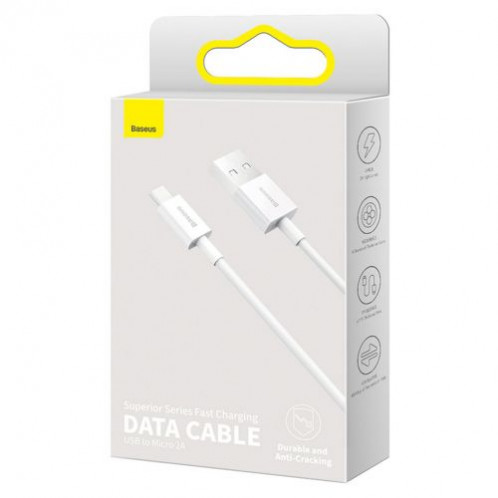 Baseus Micro USB Superior cable, fast charging cable 2A 1m White (CAMYS-02) DA13825-015