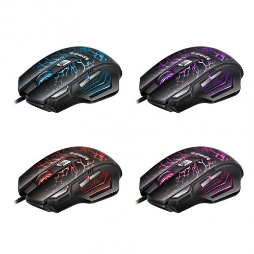 Apedra iMICE A7 High Precision Gaming Mouse LED lumière respiratoire à quatre couleurs USB 7 Boutons 3200 DPI Wired Optical Gaming Mouse pour ordinateur PC portable (noir) SA355B3-08