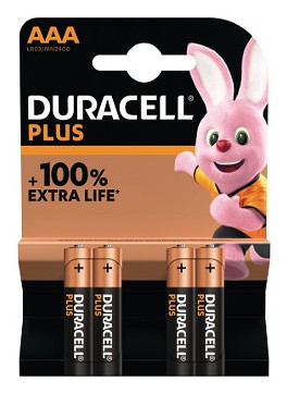 1x4 Duracell Plus Power Boost Micro MN2400 AAA LR03 1,5V 185021-01