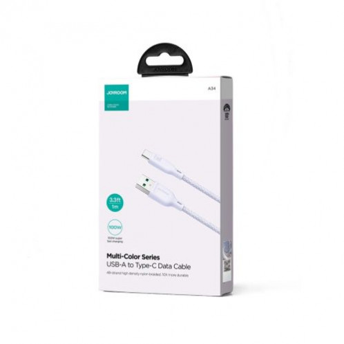 Joyroom USB Type-C Multi-Color Series Fast Charging and Data Cable, 100W, 1m, Purple (S-A34) DO155174-03