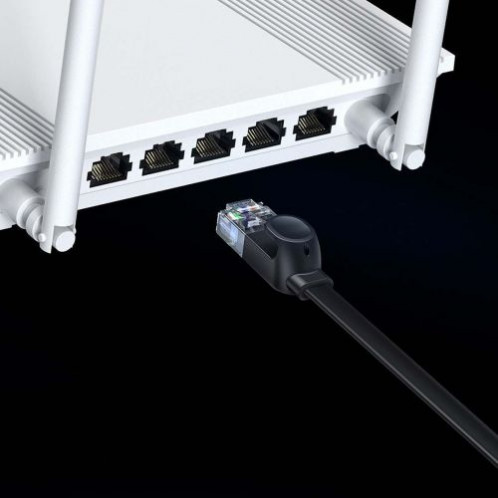 Baseus Network Cable High Speed (CAT6) of RJ45 (flat cable) 1 Gbps, 2m Black (WKJS000101) DA122743-020
