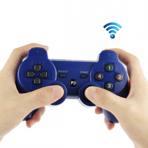 Contrôleur sans fil Double Shock III, Manette Sans Fil Double Shock III pour Sony PS3, action vibration (bleu) SC590L-00