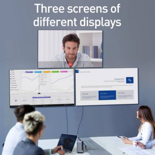 Baseus HUB Working Station Three-Screen Multifunction Type-C Adapter (CN+EU+UK) Dark Gray CAHUB-DG0G DA10478707-011