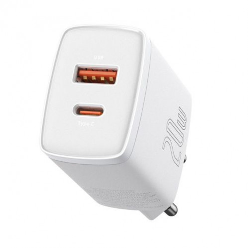 Baseus Travel Charger Compact Quick Charger U+C 20W EU White (CCXJ-B02) DA720532-015