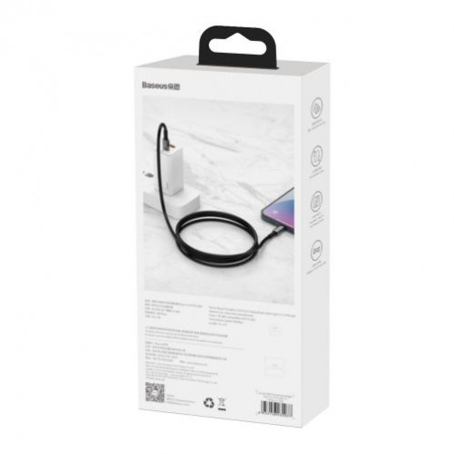 Baseus Type-C Type-C cable Tungsten Gold Fast charging and data 100W (20V/5A) 1m Black (CATWJ-01) DA357601-013