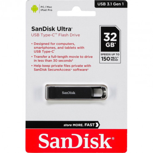 SanDisk Ultra USB Type C 32GB Read 150 MB/s SDCZ460-032G-G46 723515-01