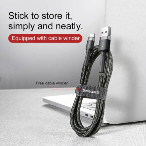 Baseus Type-C Cafule cable 2A, 3m, Gray/Black (CATKLF-UG1) DA338609-016