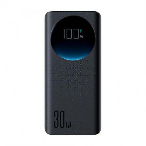 Joyroom Power Bank with Digital Display, C+U+U, PD 30W, 30000 mAh with USB-A to Typle-C cable (0.25m) and built-in Flashlight, Black (JR-PBF03) DO2617855-04