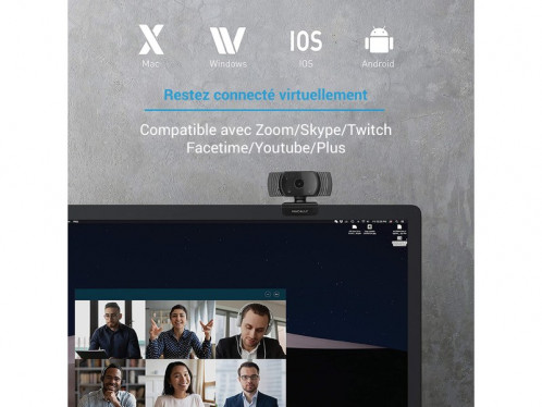 MacAlly MZOOMCAM Webcam USB Full HD 1080p avec micro / Mac et PC WCMMAY0004-04