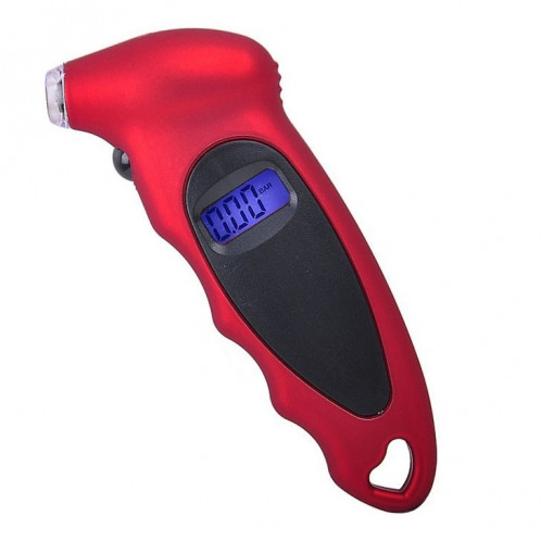 Jauge de pneu numérique avec lampe de flash LED, plage de pression: 0-100PSI (rouge) SJ0102-00