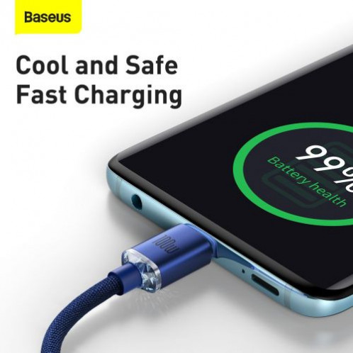 Baseus Type-C Type-C Crystal Shine series fast charging data cable 100W 1.2m Blue (CAJY000603) DA334725-013