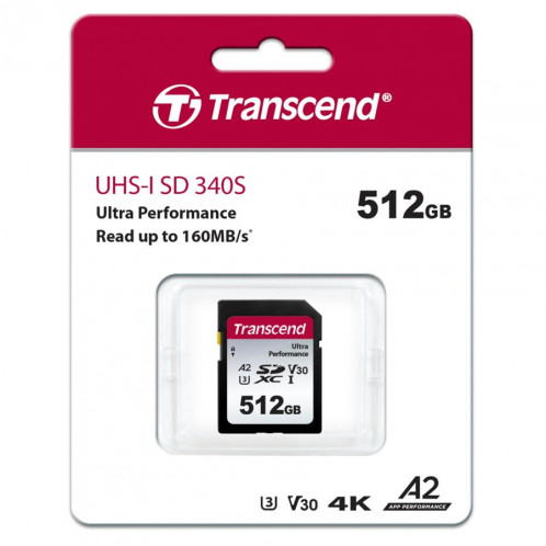 Transcend SDXC 340S 512GB Class 10 UHS-I U3 A2 V30 710950-03