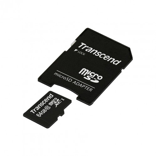 Transcend microSDXC 64GB Class 10 + adaptateur SD 171292-03